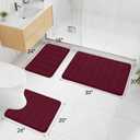 Buganda Memory Foam Bath Mat, 30" x 20", Ultra Soft and Non-Slip Bathroom Rugs, Water Absorbent and Machine Washable Bath Rug for Bathroom, Shower, and Tub, Burgundy