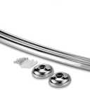 Home Basics Wall Mounted Curved Shower Rod Extendable/Adjustable 42 to 72 Length for Customized Fit , Non Rust, Hardware Included, Adds Up to 5 Inches of Shower Space Chrome