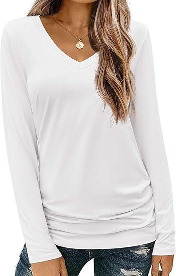 white women's long sleeve blouse, no brend L