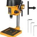 Hoteche Variable Speed Mini Benchtop Drill Press with 1/4-Inch Chuck, 170mm Work Table & 23mm Spindle Travel - Precision Tabletop Drilling Machine for Wood, Metal, Plastic & DIY Projects