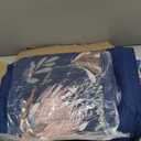 Luxudecor King Comforter Set 7 Pieces Bedding Sets, Navy Blue Floral Comforter and Sheet Set, Soft Microfiber Bed in a Bag for All Seasons (Navy Blue,104"x90")