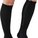 2 Pairs Medical Zipper Compression Socks 15-20mmHg for Women&Men, Knee High Compression Stockings (X-Large, Black)