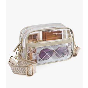 Missnine Clear Bag for Stadium Events Quilted Clear Purse for Women Stadium Approved PVC Crossbody Concert Bag