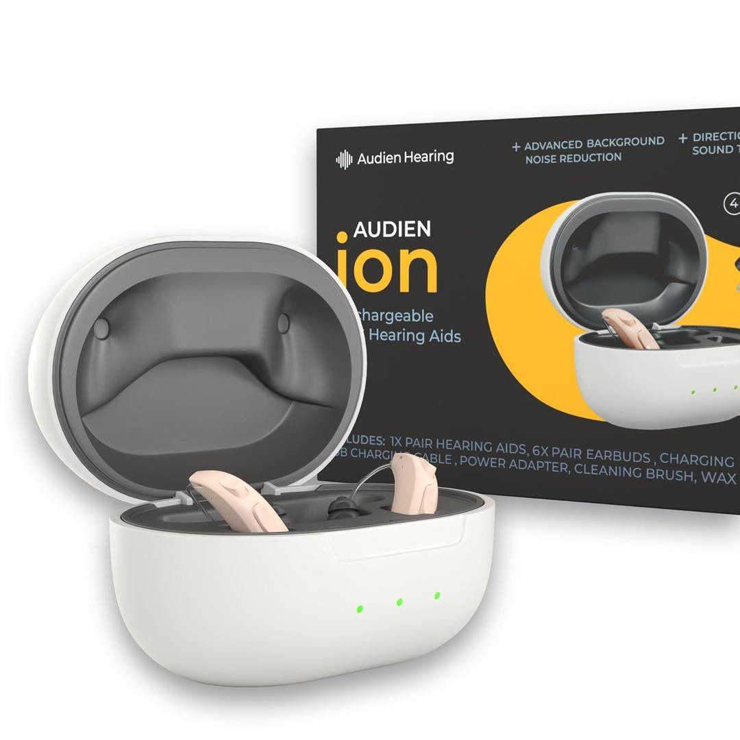Audien ION Wireless Rechargeable OTC Hearing Aid, Premium Comfort Design and Nearly Invisible
