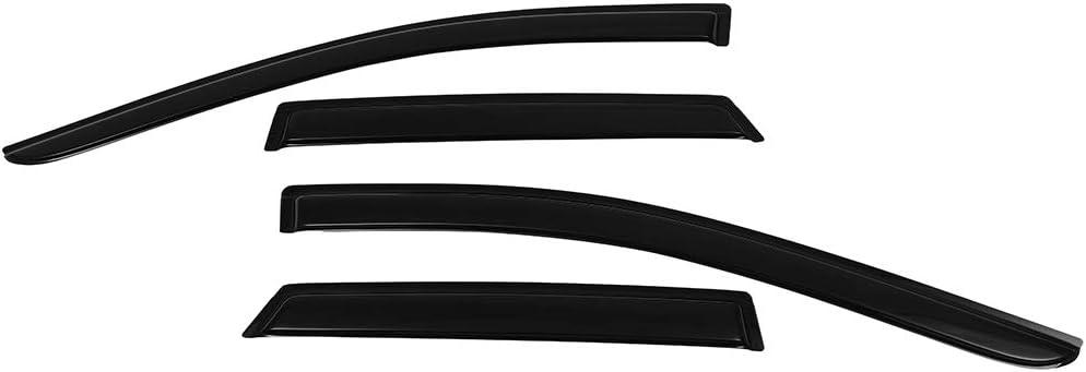 SCITOO Outside Mount Window Visor Deflector Rain Guard Dark Smoke, 4 Pcs Set Fit for 2007-2014 for Ford Edge