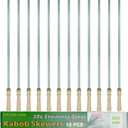 23.5" Large Skewers for Grilling,304 Stainless Steel 0.4 inch Wide Kabob Skewers with Wooden Handle,Heavy-Duty Flat Metal Kebab Skewer,BBQ Barbecue Skewer Reusable for Outdoor Grill-12PCS