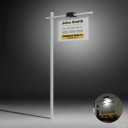 Real Estate Sign Posts with Solar Dual-Sided Light, 72'' Heavy Duty Realtor Sign Post, Fully Metallic Real Estate Sign Holder, For Sale Yard. (Sign Not Included) (White)