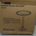 VIVOHOME 28 Inch Height Polyresin Lightweight Antique Outdoor Garden Bird Bath Green