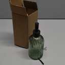 Green Glass Soap Dispenser with Black Plastic Pump, 13.5oz Refillable Liquid Hand Soap Dispenser, Lotion Dish Soap Dispenser for Modern Home Decor, Bathroom, Kitchen Countertop, Hotel