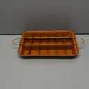 Brownie Pan with Dividers, Brownies Pan with Cutter, Nonstick Brownie Baking Pan with Spatula Brush, Rectangular Cake Pans All Edges Brownie Mold Tray for Baking Bread Cookie Bites Biscuit Muffin, etc (Orange)