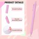 Fulmoon 50 Pcs Ballpoint Pens Bulk Retractable Comfortable Writing Pens Cute Christmas Supplies in Medium Point 1.0 mm for Teacher Office Home Baby Shower (Light Pink,Black Ink)