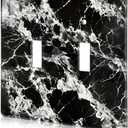 Black White Marble Pattern Acrylic Wall Plate Cover Switch Plate Covers Cover Light Switch Cover Switch Cover Decorative Double Gang Toggle Outlet Covers Switch Cover