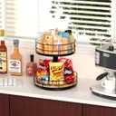 Snack Organizer - Versatile Snack Storage 2 Tier Lazy Susan with Convenient Grab-and-Go Design, Wood and Metal Snack Holder for Home, Office, Breakroom, 12.13" L x 12.13" W x 12.56" H
