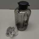 AQUAFIT 64 oz Water Bottle with Time Marker - Straw & Chug Lid - BPA Free Half Gallon Gym Water Bottle with Handle - Big Gallon Jug (Gray, 64 Ounces)