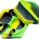 110ml Silicone Wax Concentrate Container Multi-compartment Non-stick Jar (Green Black Yellow)