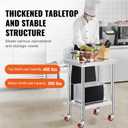 Mophorn 24x18x34 Inch Stainless Steel Work Table 3-Stage Adjustable Shelf with 4 Wheels Heavy Duty Commercial Food Prep Worktable with Brake for Kitchen Prep Work