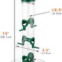 iBorn Bird Feeders Seed Catcher for Outside Hanging 6 Port Bird Feeder for Cardinal Birds Aluminium Metal,Green Finishing 14 Inch 6 Port (Seed is not Included)