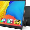 Yxk Portable Monitor 15.6 Inch 1080P 60Hz IPS HDR Ultra-Slim Travel Monitor with Dual Speakers USB-C HDMI Second Screen for Laptop PC Mac Phone Xbox PS4/5 Switch, VESA Kickstand, Zero Frame Gaming
