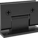 90 Degree Glass Shower Door Hinges Heavy Duty Solid Brass, Shower Door Hardware Replacement for 5/16in (8mm) - 1/2in (12mm) Thickness Tempered Glass Black, 90 Degree, 1 Pack