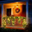 Hoteam 6ft Artificial Christmas Garlands with Lights Cascading Garland Battery Operated Norfolk Pine Bendable Wreaths for Table, Mantle, Wall, Indoor, Outdoor Christmas Decorations