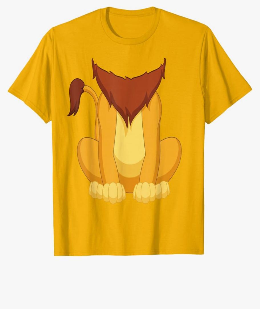 Lion Shirt Adult Men Women Kids Lion Costume T-Shirt, Yellow, Size L
