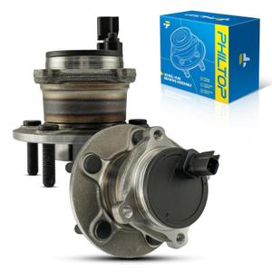 PHILTOP 512411 FWD Rear Wheel Bearing Fit for Volvo S40 2005-2011, Volvo C70 2006-2013, Volvo C30 2008-2013, Volvo V50 2005-2011, 5 Lugs Wheel Hub Assembly W/ABS