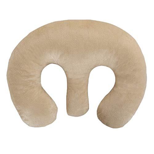 FRECI Beauty Salon Breast Pillow Feminine Bolster Breast Pillow for Massage Table, Massage Face Cradle Rest Pillow for SPA Salon, Soft Cotton Fabric - Beige