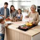 VEVOR Electric Cooktop 12in 2 Burners Portable Stove Top 1800W 120V Plug In, Ceramic Countertop/Built-in Radiant Electric Stove, with 11 Power Levels, Over-Heat Guard, Knob Control