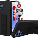 Compatible with Samsung Galaxy S25 5G 2025 Stand Case, Hide Folding Kickstand Silicone TPU Shockproof Protective Cover Case for Samsung S25 5G - Black