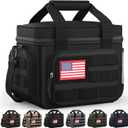 HOTOR Lunch Box for Men & Women - Insulated Lunch Bag with Multiple Pockets, Tactical Cooler Bag for Work, Hiking, Camping, Fishing, Travel, Black, 11.0" x 8.3" x 7.1"