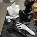 4 Pack Resin Jewelry Mannequin Display Set Necklace Earring Display Stand and Female Mannequin Hand Ring Bracelet Holder Bust Organizer Black White for Shows Selling Home Decor (Elegant)