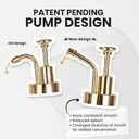 Molimoli (Upgraded Pump) Coffee Syrup Dispenser for Coffee Bar, Coffee Pump Dispenser, Glass Syrup Bottle w. Pump, 11.8 oz 350 ml, Set of 2, Gold
