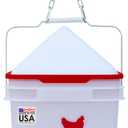 RentACoop 2 Gallon Chicken BPA-Free Plastic Bucket Waterer Set with 4 Horizontal Nipples - Center Placement