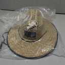 TUREVIEW Men's Lifeguard Straw Hats Sun Hats Outdoor Hats Wide Brim Beach Swimming for Men (Straw, Black Camouflage)