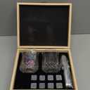 Fathers Day Anniversary Birthday Gifts for Men Him Dad Husband, White Elephant Gifts for Adults, Whiskey Glasses Set of 2 with Chilling Rocks, Bourbon Whiskey Stones Gifts for Men Wooden Box