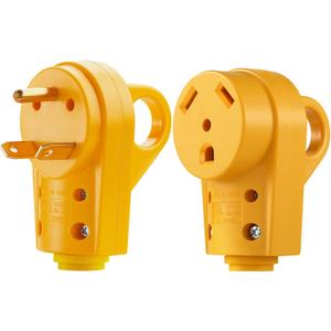Kohree 30 Amp RV Plug Male and Female RV Replacement Plug Set TT-30P TT-30R 125 Volt with Ergonomic Grip Handle Yellow