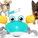 HONGID Crawling Crab Dog Toys,Escaping Crab Dog Toy with Obstacle Avoidance Sensor,Interactive Dog Toys with Music Sounds & Lights for Dogs Cats Pets,Christmas Toy Gifts for Puppy/Small/Medium Dogs