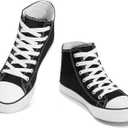 Womens High Top Canvas Sneakers, Lace up Fashion Tennis Shoes for Women Casual Classic Walking Shoe for Everyday Wear, Size: 8