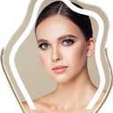 Cloud-Shaped Makeup Mirror with Lights,NO Assembly Required,Painted Gold/Black, 3 Color Modes, Touch Controls, 360 Rotation, 10X Magnifier (Painted Gold)