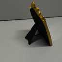 YUSONG Vintage Makeup Desk Mirror - 7" Gold Antique Mirror for Tabletop Resin Frame Decorative Wall Art for Living Room, Bedroom Decor, Vanity Table, Size: 9"L x 5.7"W