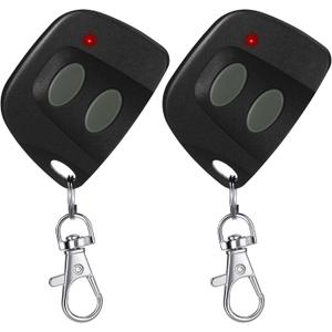 Kingdder 2 Pcs 10 Dip Switch Two Button Garage Door Remote Compatible with Multicode 300mhz 3089 3060 3070 3083 Gate Opener Remote with Keychain, Control 2 Different Doors Simultaneously