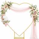 6.6 x 6.6 ft Heart Arch Stand, Heavy-Duty Gold Metal Heart Shape Arch