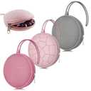 Smlpuame 3 Pack Pacifier Holder Case,Silicone Portable Pacifier Cover Pouch Bag for Diaper Bags Baby Carriage,Pacifier Storage Container Box,Easy to Clean(Power Rose+Pink+Grey)