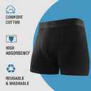 YESWEL Men's Incontinence Underwear, Leak Proof Washable Reusable Cotton Boxer Brief, Heavy Flow Bladder Leak 3 Pack (Black, X-Large)