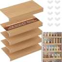 5 Pack Wire Rack Covers for Shelves, 24"x16" PVC Wire Shelf Covers for Wire Shelving, Easy-to-Cut and Moisture-Proof Durable Shelf Liner for Kitchen, Pantry, Closet, Bathroom and Office, Wood Color, 16"D x 24"W x 2.36"H