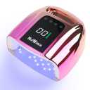 96W Rechargeable UV LED Nail Lamp UV Light for Gel Nails Cordless Gel Nail Lamp Nail Dryer with 42 Beads Smart Sensor & Metal Base (Gradient Pink)