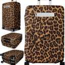 Slohif Luggage Cover for Suitcase Tsa Approved Protector - Leopard Luggage Sleeve Large Suit Case Cover Travel Stretch Baggage Case Protective Washable Fit 24-27 Inch