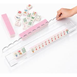20″ Clear Acrylic Mahjong Racks with Magnetic Pushers, Set of 4, Standard 20-Inch