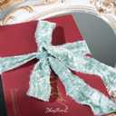 MAYREEL 1 Inch Slate Blue Crushed Velvet Ribbon Frayed Edge Hand Torn Fringe for Bridal Bouquets Invitations Vow Books Gift Baskets Hair Bows 6 Yards