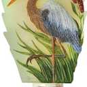 Bits and Pieces Blue Heron Night Light - Bathroom Night Lights Plug into Wall - Artistic Marsh Scene Bathroom Decor Home Decor, Soft Glow Bird Nightlight Bedroom - Rocker On/Off Switch